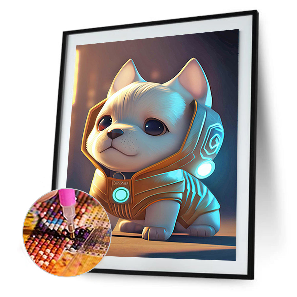 Monkey Puppy Wearing Headphones - Full Round Drill Diamond Painting 30*40CM