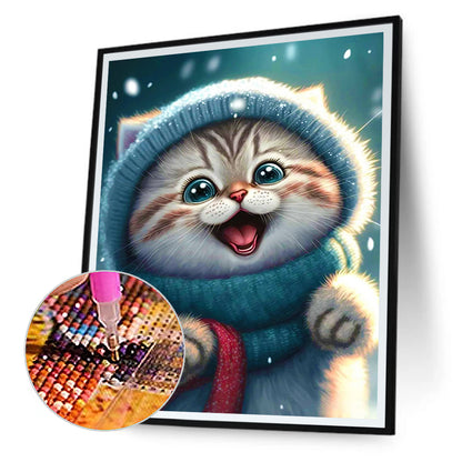 Cute Cat - Full Round Drill Diamond Painting 30*40CM