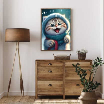 Cute Cat - Full Round Drill Diamond Painting 30*40CM