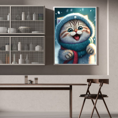 Cute Cat - Full Round Drill Diamond Painting 30*40CM