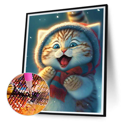 Cute Cat - Full Round Drill Diamond Painting 30*40CM