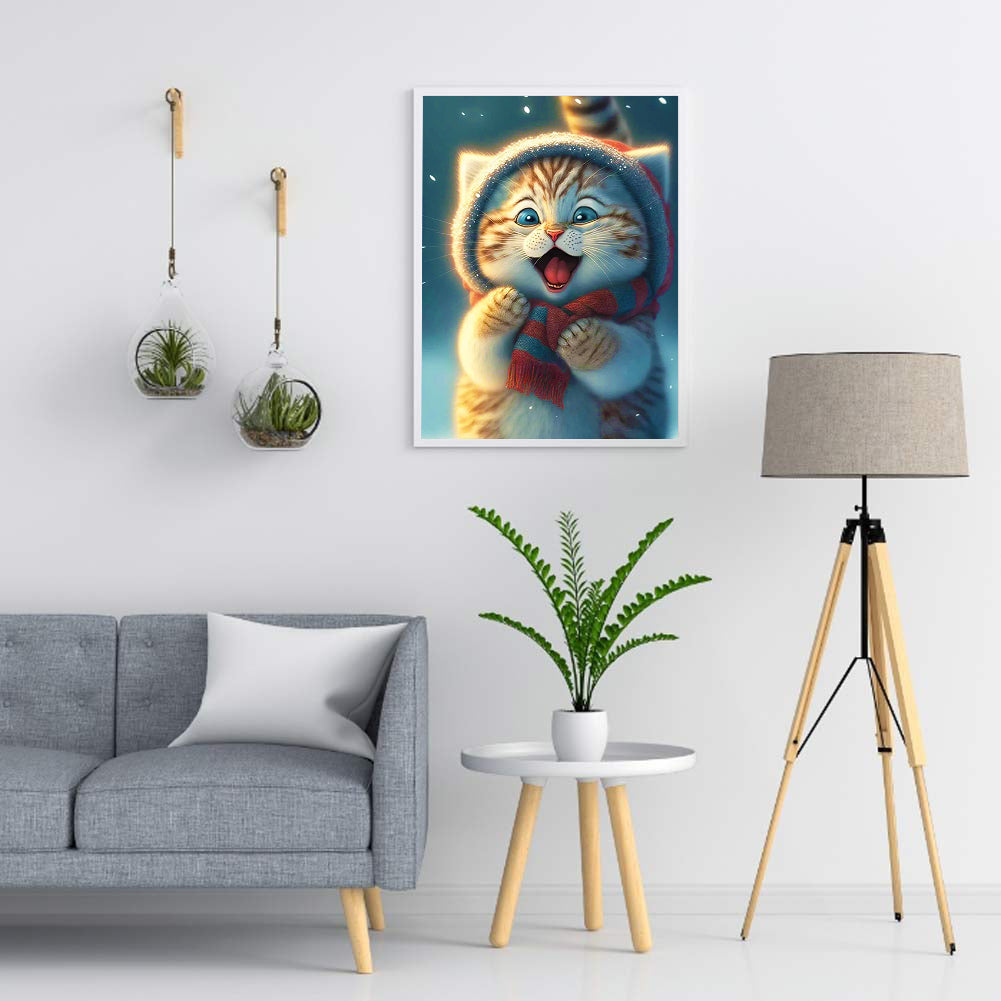 Cute Cat - Full Round Drill Diamond Painting 30*40CM