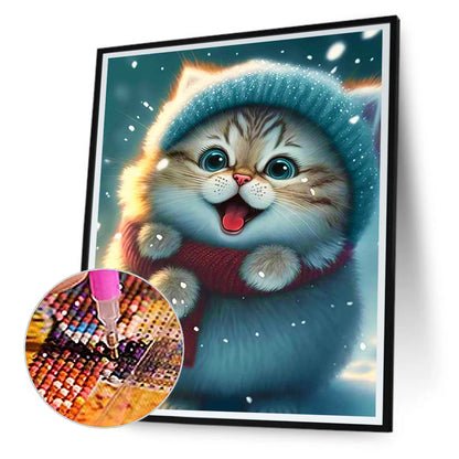 Cute Cat - Full Round Drill Diamond Painting 30*40CM