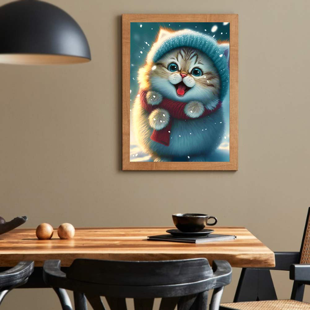 Cute Cat - Full Round Drill Diamond Painting 30*40CM