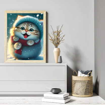 Cute Cat - Full Round Drill Diamond Painting 30*40CM