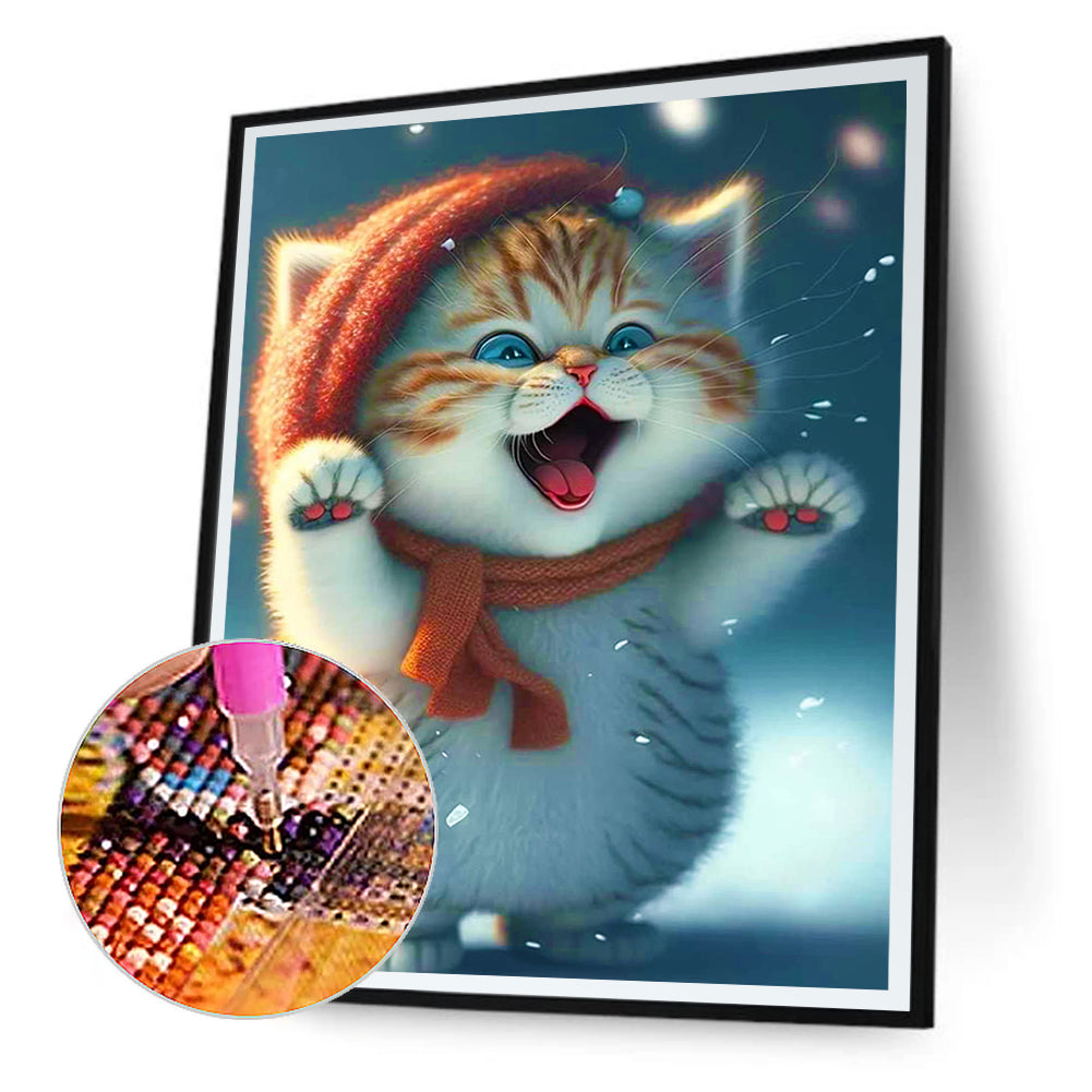 Cute Cat - Full Round Drill Diamond Painting 30*40CM