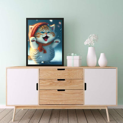 Cute Cat - Full Round Drill Diamond Painting 30*40CM