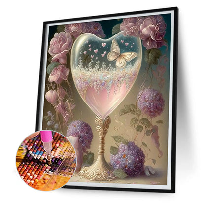 Flower Crystal Cup - Full Round Drill Diamond Painting 30*40CM