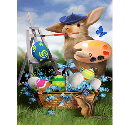 Easter Bunny Painter - Full Round Drill Diamond Painting 30*40CM
