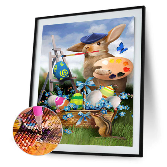 Easter Bunny Painter - Full Round Drill Diamond Painting 30*40CM