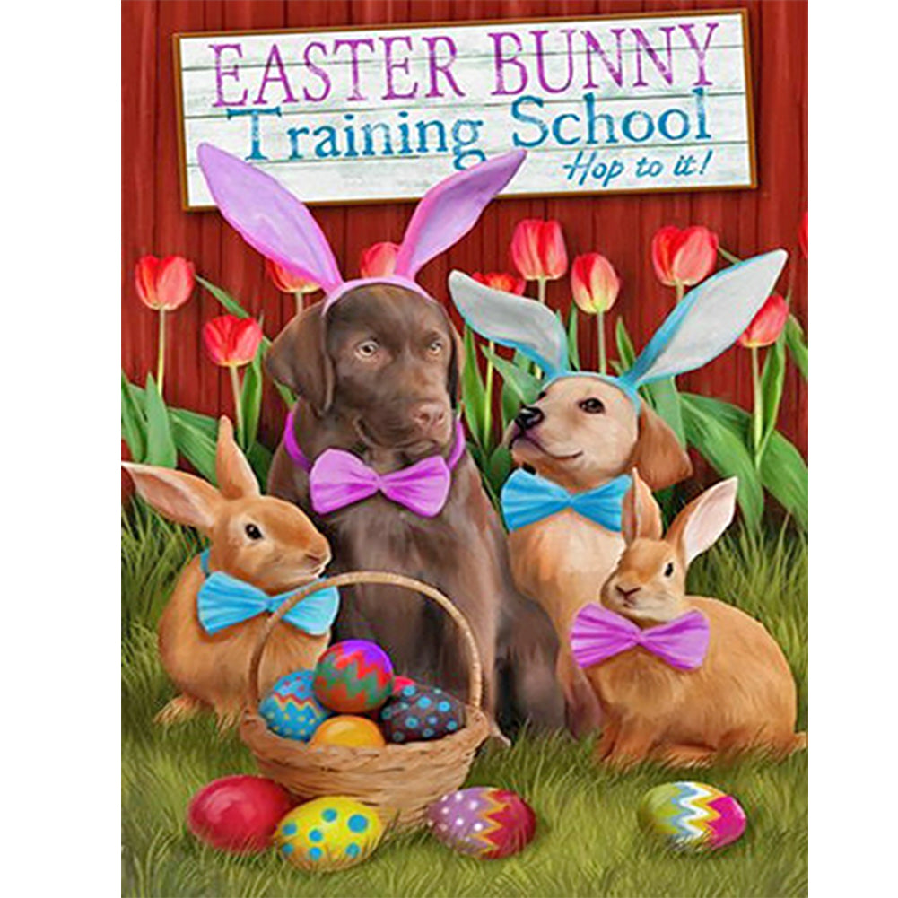 Easter Bunny Dog - Full Round Drill Diamond Painting 30*40CM