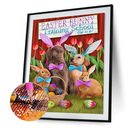 Easter Bunny Dog - Full Round Drill Diamond Painting 30*40CM