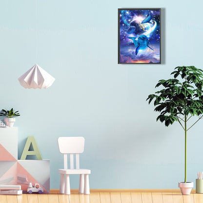 Dolphins Guarding The Earth - Full Round Drill Diamond Painting 30*40CM