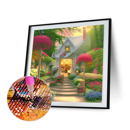 Flower Shop Entrance - Full Round Drill Diamond Painting 40*40CM