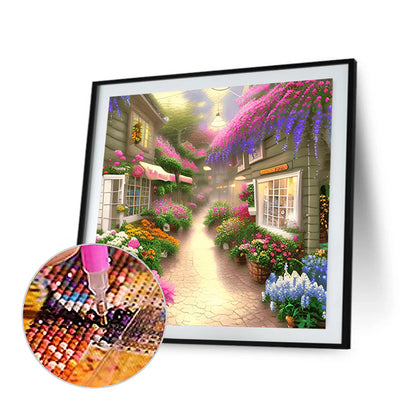 Flower Shop Entrance - Full Round Drill Diamond Painting 40*40CM