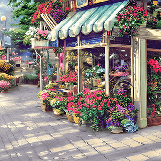 Flower Shop Entrance - Full Round Drill Diamond Painting 40*40CM