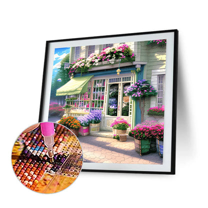 Flower Shop Entrance - Full Round Drill Diamond Painting 40*40CM