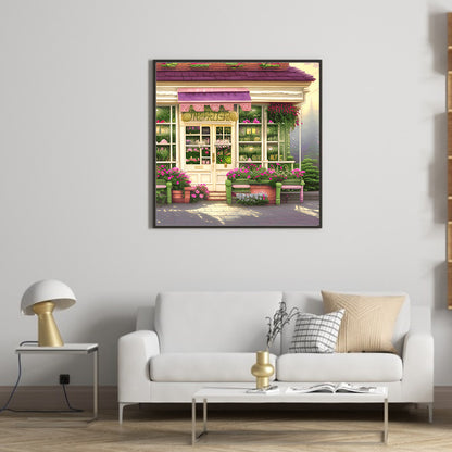 Flower Shop Entrance - Full Round Drill Diamond Painting 40*40CM