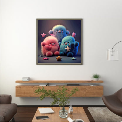 Plush Little Monster - Full Round Drill Diamond Painting 30*30CM