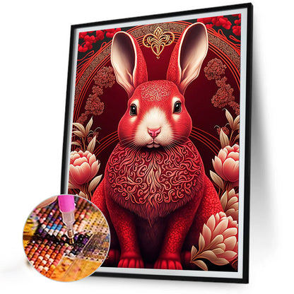 Red Golden Rabbit - Full Round Drill Diamond Painting 30*40CM