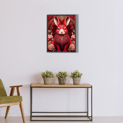 Red Golden Rabbit - Full Round Drill Diamond Painting 30*40CM