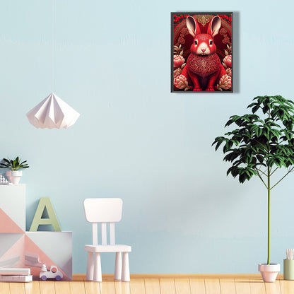 Red Golden Rabbit - Full Round Drill Diamond Painting 30*40CM