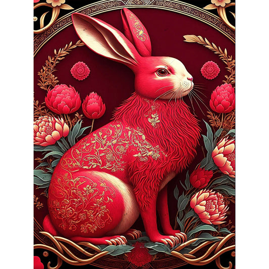 Red Golden Rabbit - Full Round Drill Diamond Painting 30*40CM