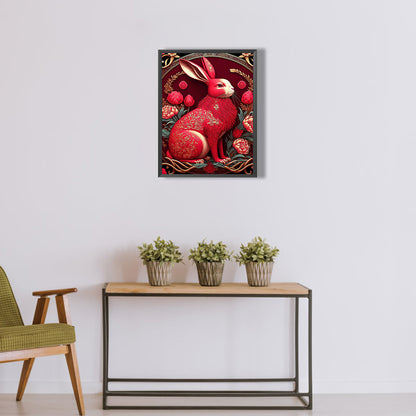 Red Golden Rabbit - Full Round Drill Diamond Painting 30*40CM