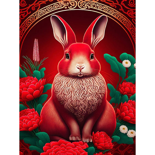 Red Golden Rabbit - Full Round Drill Diamond Painting 30*40CM