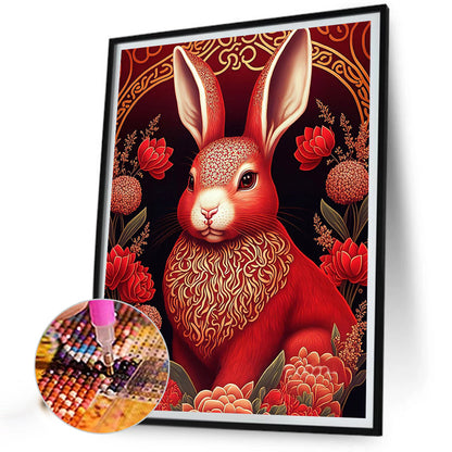 Red Golden Rabbit - Full Round Drill Diamond Painting 30*40CM