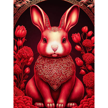 Red Golden Rabbit - Full Round Drill Diamond Painting 30*40CM