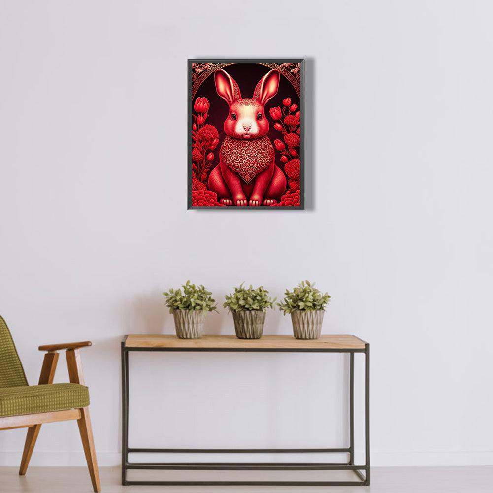 Red Golden Rabbit - Full Round Drill Diamond Painting 30*40CM