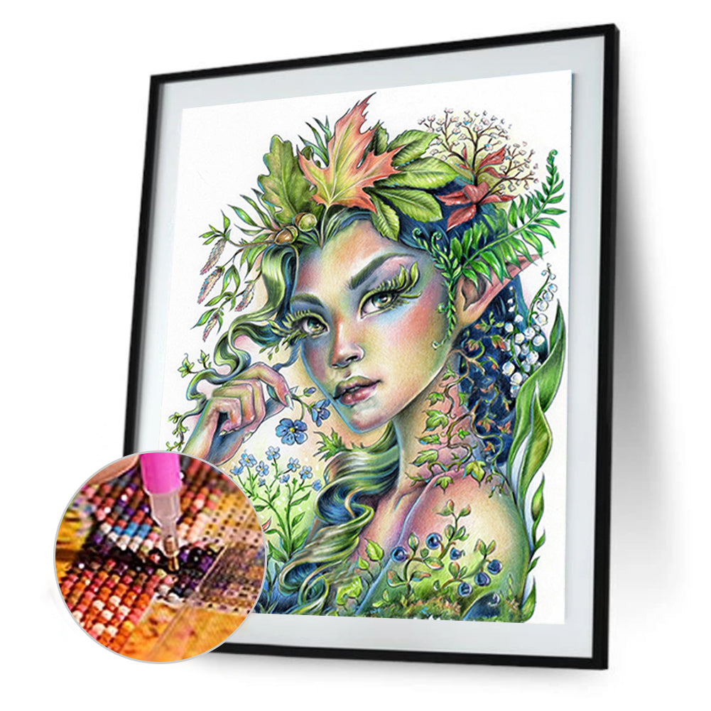 Green Girl - Full Square Drill Diamond Painting 30*40CM