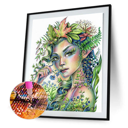 Green Girl - Full Square Drill Diamond Painting 30*40CM