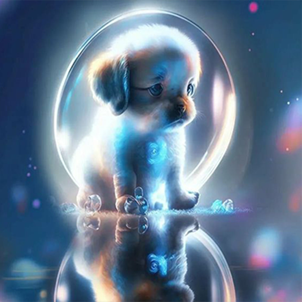 Dreamy Cartoon Puppy Crystal Ball - Full Round Drill Diamond Painting 30*30CM