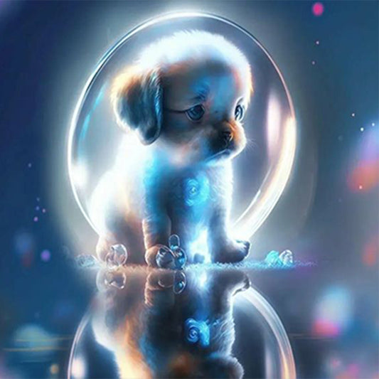 Dreamy Cartoon Puppy Crystal Ball - Full Round Drill Diamond Painting 30*30CM