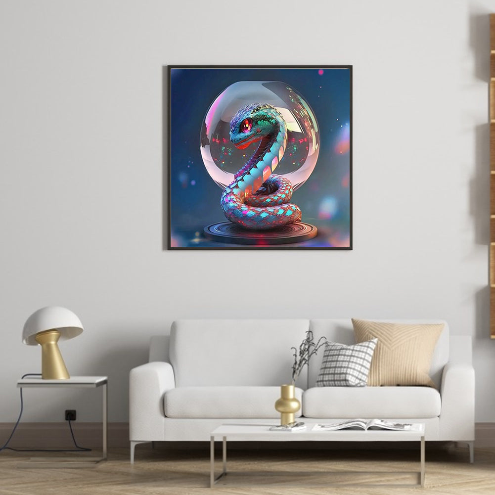 Fantasy Cartoon Snake Crystal Ball - Full Round Drill Diamond Painting 30*30CM