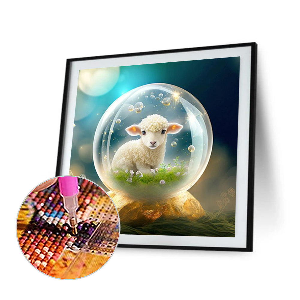 Fantasy Cartoon Lamb Crystal Ball - Full Round Drill Diamond Painting 30*30CM
