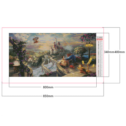 Beauty And The Beast - Full Square Drill Diamond Painting 80*40CM