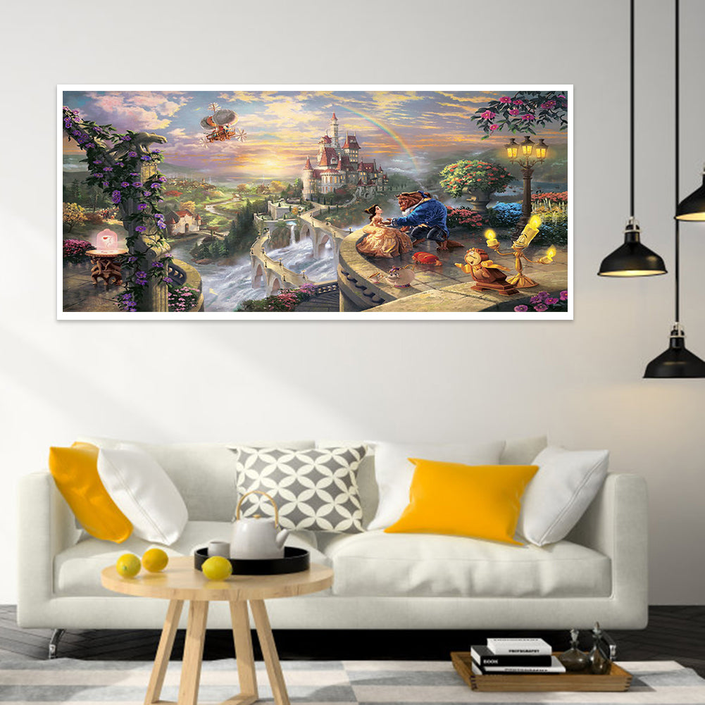 Beauty And The Beast - Full Square Drill Diamond Painting 80*40CM