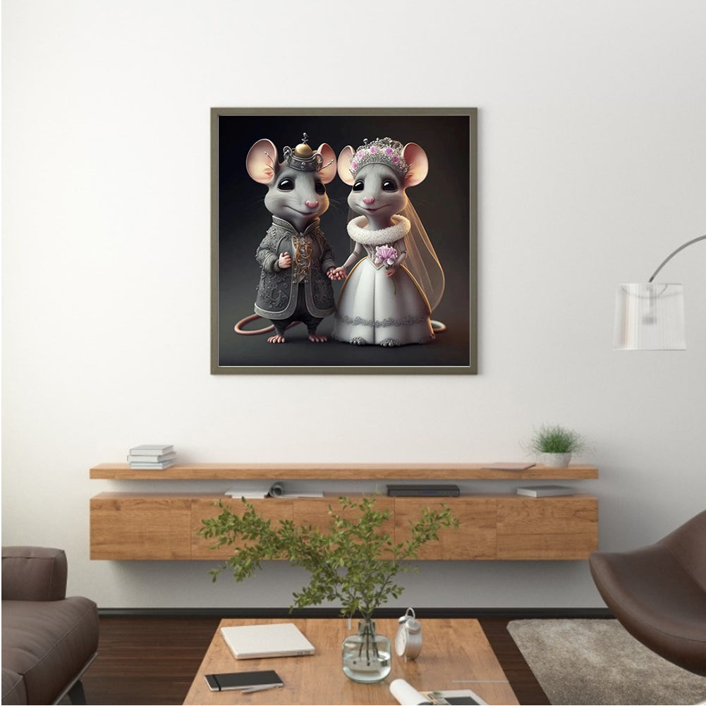 Wedding Animals - Mouse - Full Round Drill Diamond Painting 30*30CM