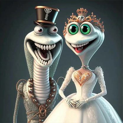 Wedding Animal - Snake - Full Round Drill Diamond Painting 30*30CM
