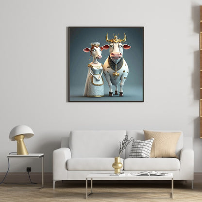 Wedding Animals - Cow - Full Round Drill Diamond Painting 30*30CM