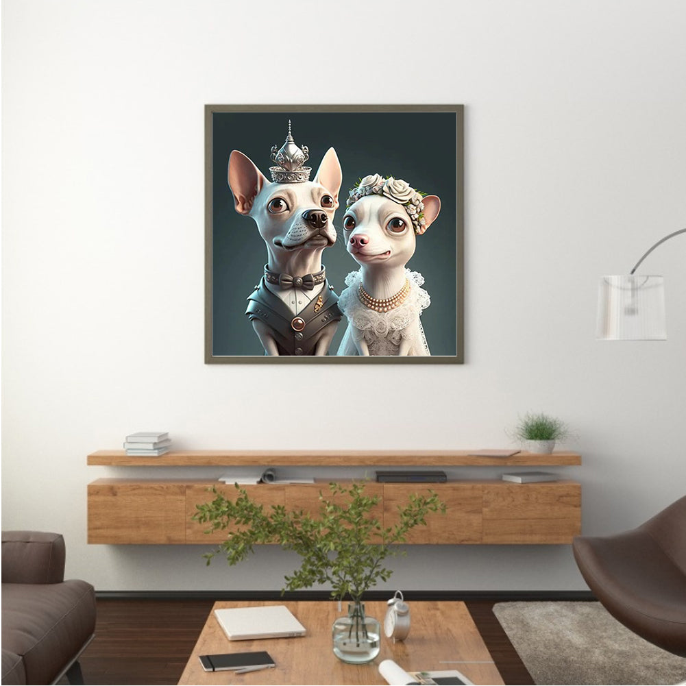 Wedding Animals - Dog - Full Round Drill Diamond Painting 30*30CM