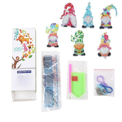 DIY Diamond Painting Keychains Kit 6Pcs Garden Goblin