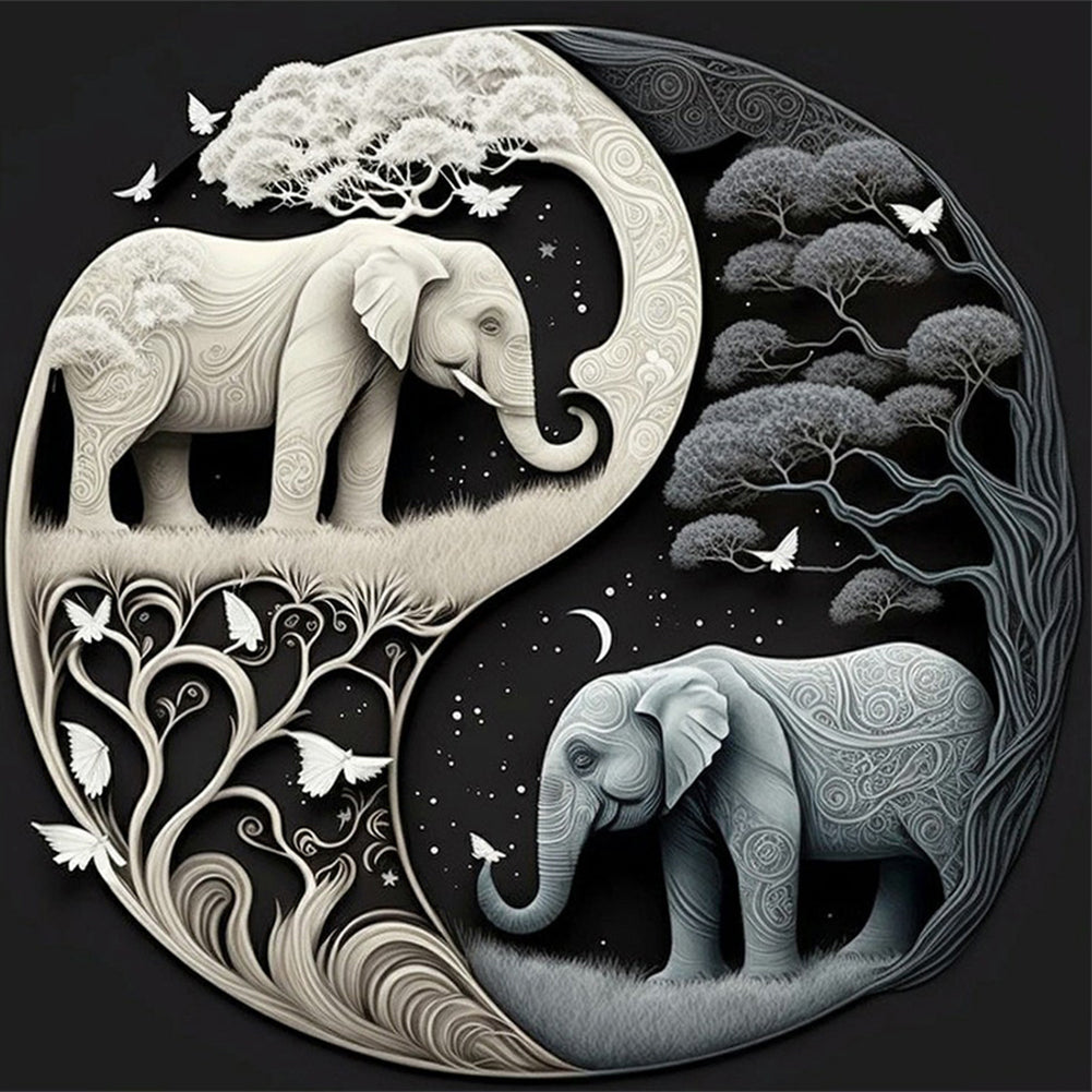 Tai Chi Elephant Painting - Full Round Drill Diamond Painting 30*30CM