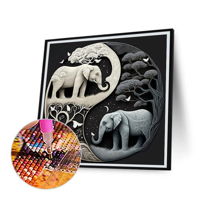 Tai Chi Elephant Painting - Full Round Drill Diamond Painting 30*30CM