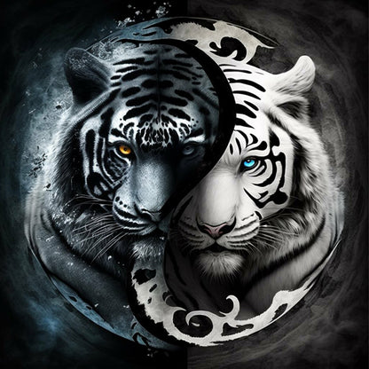 Tai Chi Tiger Painting - Full Round Drill Diamond Painting 30*30CM