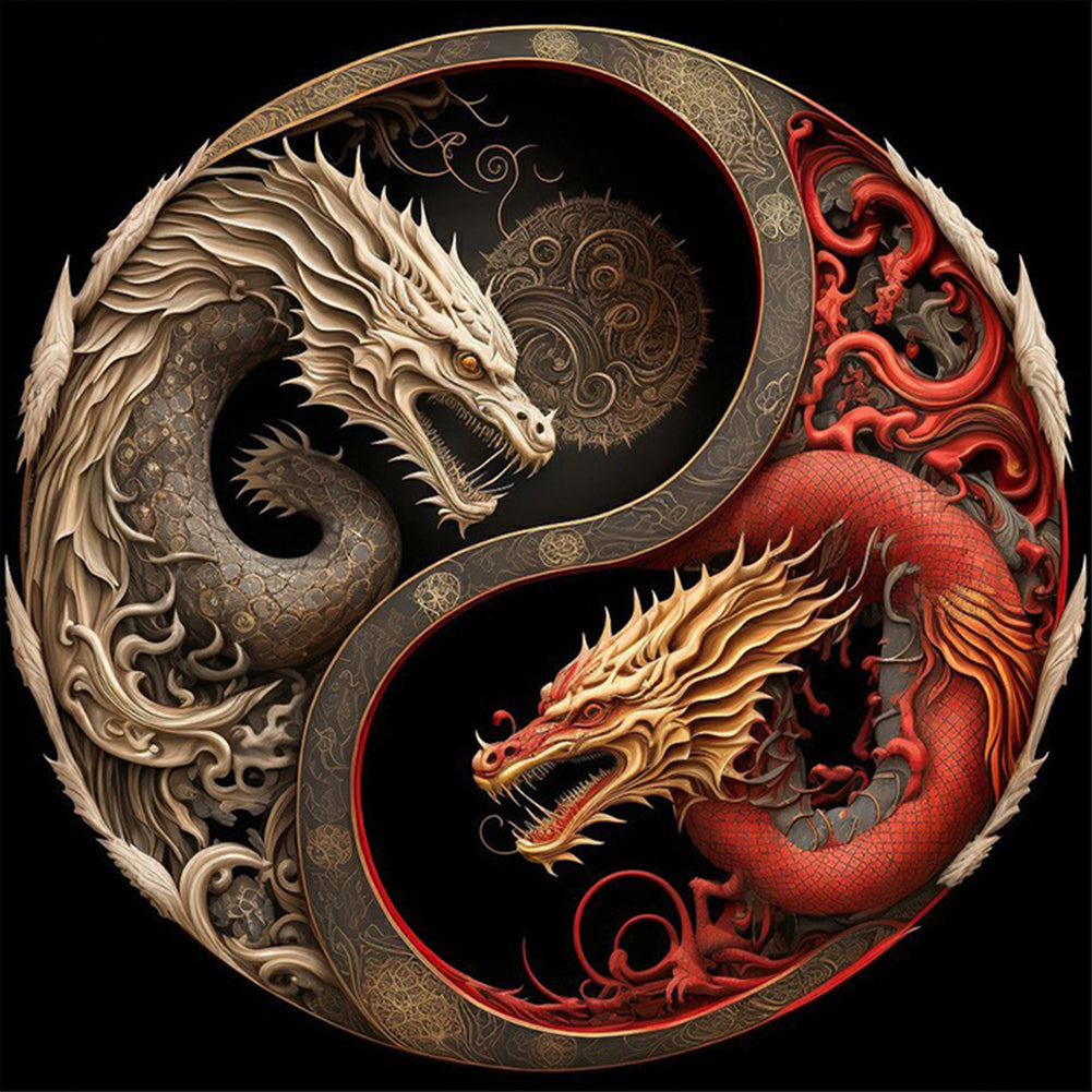 Tai Chi Dragon Painting - Full Round Drill Diamond Painting 30*30CM