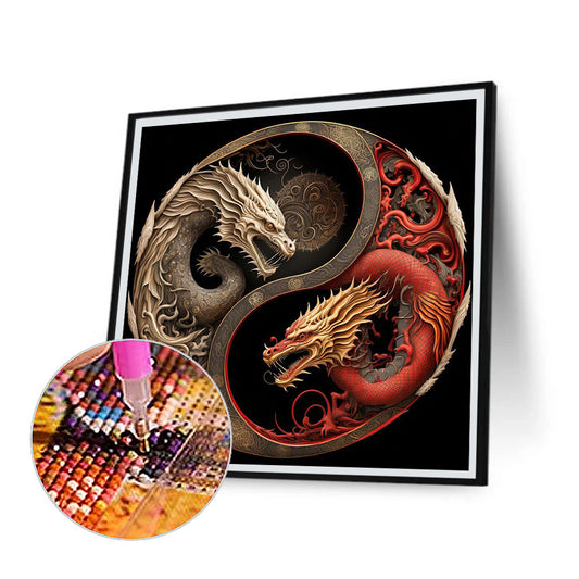 Tai Chi Dragon Painting - Full Round Drill Diamond Painting 30*30CM